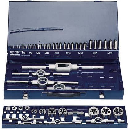 Eventus 10754 M3-M20 HSS-E Set DIY Gewindeschneidwerkzeuge (52 Stück)