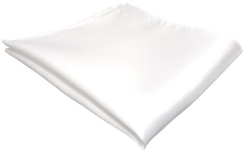 TigerTie Designer Einstecktuch in weiss schneeweiss einfarbig