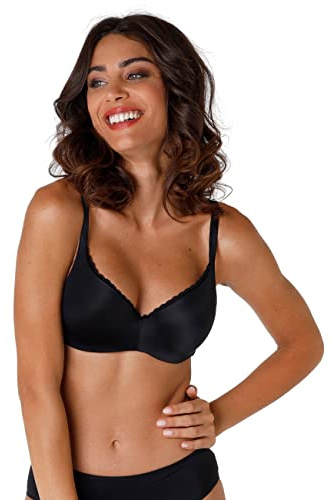 Lovable Reggiseno con Ferretto Sfilabile 2 in 1 | Coppe Preformate Elastiche Imbottite in Microfibra | Effetto Lift Naturale | Intimo 24H Lift Donna, Nero, 36 / 4D