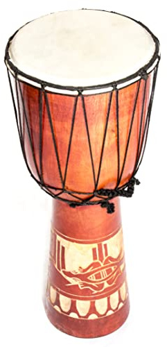 Tamburo Djembe, bongo, in legno A3, 60 cm, 50 cm, 70 cm Taglia unica 70cm Djembe Trommel Gecko Holz A3