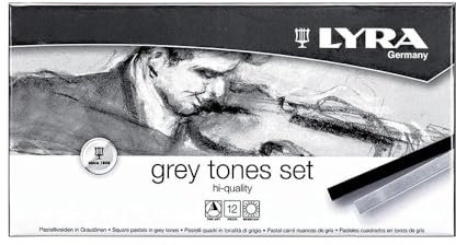 Lyra 5641122 Grey Tones Pastellkreiden, Pastellkreide, Grau, 17,4 x 9,0 x 2,0 cm