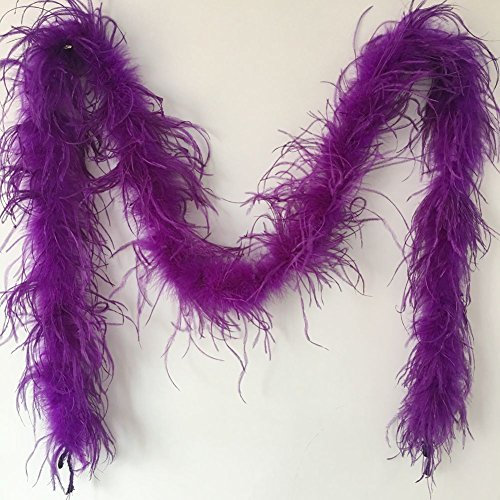 Sowder Straußenfederboa für Hochzeit/Party-Dekoration, 183 cm lang, 1-lagig, Federschaber, violett, 10*10*0.5