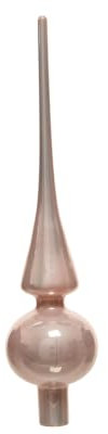 Adorno para la punta del árbol de navidad - Punta de cristal color rosado - Medida 260 mm