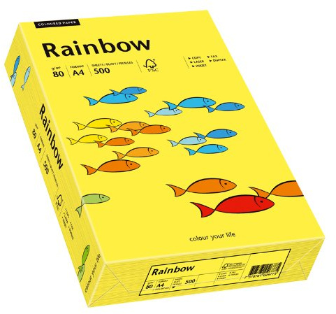 Papyrus 88042319 Drucker-/Kopierpapier, Bastelpapier Rainbow: 80 g/m², A4 500 Blatt, matt, mittelgelb