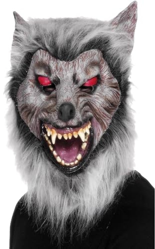 Smiffys Maske Lauernder Wolf, Über Kopf, Latex Halloween