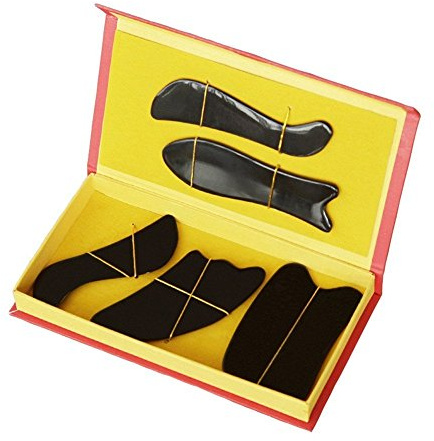 Eqlef® Werkzeug zum Schaben, Büffelhorn Gua Sha Guasha empfohlen als Massage-Instrument