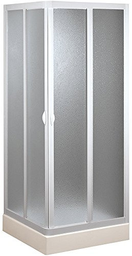 Forte: Box doccia Smart angolare in PVC-Acrilico, Anticalcare, Riducibile, Resistente agli urti, Kit completo, 70L x 70P x 185H, Bianco