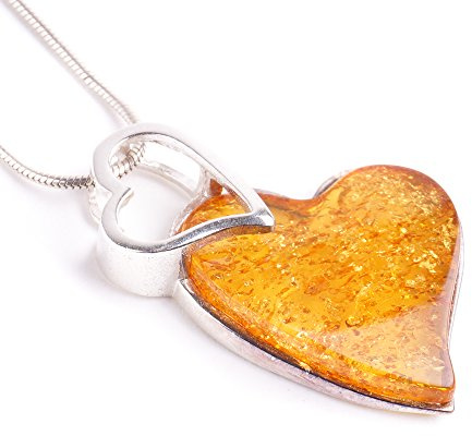MyBernstein Bernstein Herzanhänger Cognac (Bernsteinschmuck 10092)