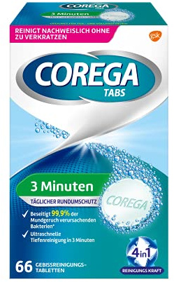 Corega Rapid Denture/Third Teeth Cleaning Sticks, 1x66 Teething Cleaning Tablets - Cleaning in 3 Minutes