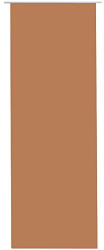 Bestlivings Flächenvorhang Blickdicht 60x245cm, Schiebegardine als Raumteiler (Hellbraun) mit Klettband Befestigung inkl. Flächenvorhangtechnik und Beschwerungsstange