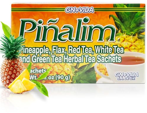 GN + VIDA Pinalim Tea | Pineapple Based Tea Containing Red Tea, Green Tea, White Tea and Senna Leaf | 30 Tea Bags