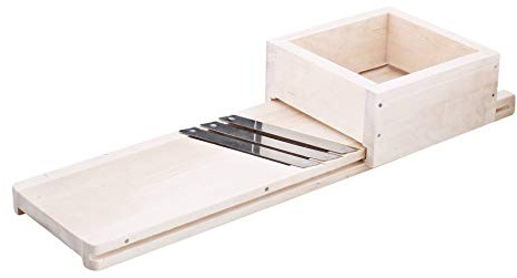 Wamat Krauthobel Sauerkrauthobel Gemüsehobel Holz mit 3 Messern und Schublade 56 cm
