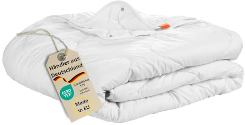 sleepling 4 Jahreszeiten Bettdecke 200x200 cm, Vierjahreszeiten Decke | Made in EU, OEKO-Tex 100, Waschbar 60 Grad, Steppdecke 200 x 200, 100% feine Mikrofaser, Basic 100