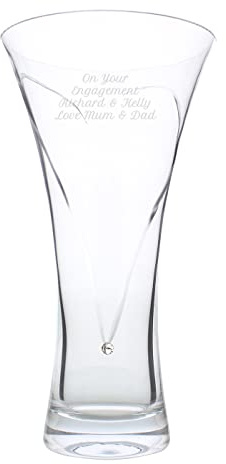 The Gift Experience Personalised Vase With Etched Heart Design, Personalised Gifts, Home Gifts, Retirement Gifts, Birthday Gifts