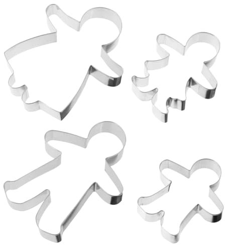 Zenker Ausstecher Lebkuchenfamilie PATISSERIE , Ausstechformen für Weihnachten, Lebkuchenmann- und frau (Farbe: Silber), Menge: 2 Stück - Mann und Sohn oder Frau und Tochter - nicht frei wählbar