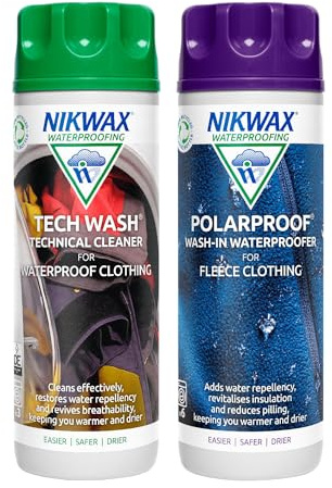Nikwax Tech Wash/Polar Proof Wash In Waterproofer 300ml Twin Pack