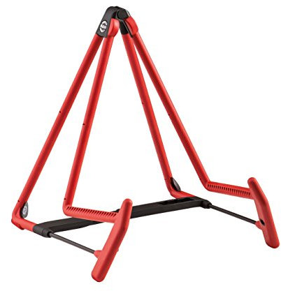 K&M 17580 A-Gitarrenständer Heli 2 Rot aus Stahl - 18,5 bis 23 cm Breite - Instrumenten-Ständer - Gitarren, Cello