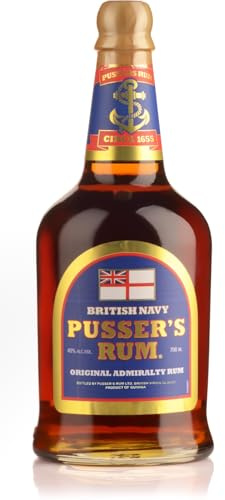 Pusser's Rum Admiralty, Blue Label, 40% ABV, 70cl, the Award-winning Original Royal Navy Rum