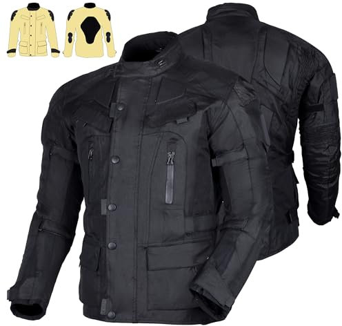 Chaqueta para moto INFINITY, impermeable, térmica, reforzada, con entradas de aire, color negro