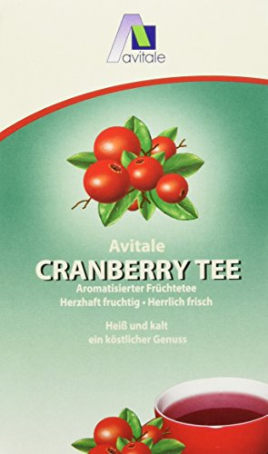 Avitale Cranberrytee, Filter, 20 St., 3er Pack (3 x 40 g) | Cranberry-Früchtetee abgerundet mit Hibiskus, Apfel und Hagebutten, heiß und kalt ein köstlicher Genuss, fruchtig und frisch