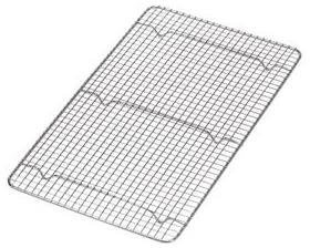 NEW, Cross-Wire Grid Cooling Rack, Wire Pan Grate, Baking Rack, Icing Rack, Chrome Plated Steel, Rectangle shape, 6-Raised Feet, Commercial Quality, Full Size - 10 x 18 Inches. (2) Pack