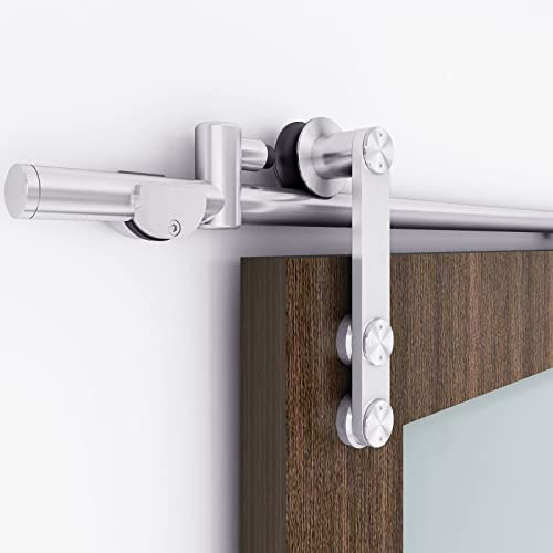 EaseLife 6 FT Stainless Steel Sliding Barn Door Hardware Track Kit,Heavy Duty,Anti-Rust Anti-Corrosion,Slide Smoothly Quietly,Easy Install (6FT Track Kit for 30~36 Single Door)