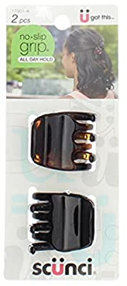Scunci No-slip Grip Chunky Jaw Clips, 3.5 Cm, (Pack of 2)