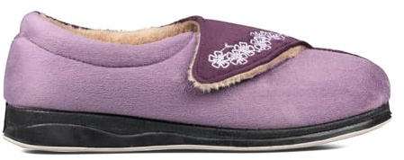 Padders Womens Ladies Slippers 2E Fit Vulcanised | Autumn Winter Collection | Slip On Slipper | Riptape | Flat | Lightweight