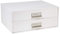 Bigso Box of Sweden boîte à tiroir pour Documents et Fournitures de Bureau – Organiseur de Bureau à Deux tiroirs – système de Rangement en Panneau de Fibres et Papier – Blanc