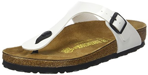 BIRKENSTOCK Unisex-Erwachsene Gizeh Patent Bf 543763 Sandalen, Weiss Lack, 30 Schmal