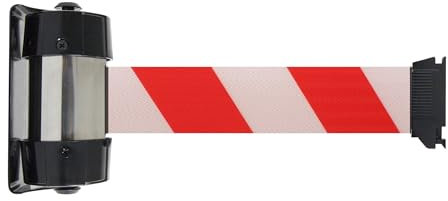 Enrouleur mural intérieur premium à fixer - sangle 2m rouge/blanche