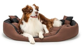 Cama cálida tipo cesta para perros o gatos, resistente a roturas e impermeable, con cojín