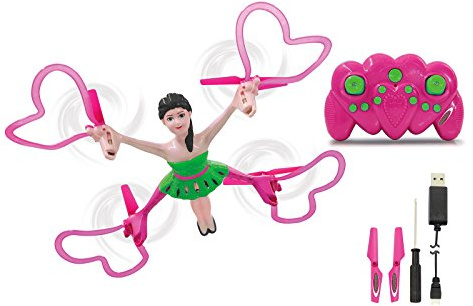JAMARA 422008 - Quadrella Drone Kompass Flyback Turbo Flip 2,4G – sehr einfach zu fliegen, selbststabilisierende Fluglage, stabiles Vollgehäuse, Rotorschutz, LED Beleuchtung mit Unterspannungswarnung