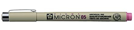 SAKURA Pigma Micron 05 Fineliner - 0,45 mm Feder - Pigmenttinte für die Archivierung - wasserfest und lichtbeständig - rosa