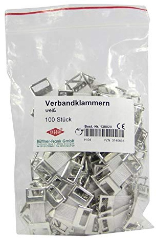 Verbandklammern Weiß mit Gummiband