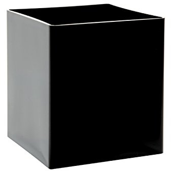 OASIS® Clear Acrylic Cube Vase (15 cm), Black, Set of 2
