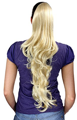 WIG ME UP - T117-611 Haarteil hellblond gewellt sehr lang Clip-On