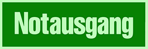 UNGROL Notausgangsschild, fotolumineszierend, selbstklebend, BGV A8, grün, Kunststoff, 29.7 cm x 10.5 cm