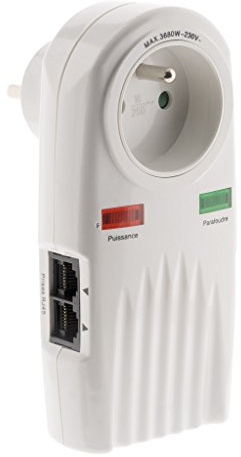 Zenitech - Protezione da sovratensioni con 1 presa - per telefono + TV F/F Ø9,52mm (+ 2 adattatori SAT M/F)