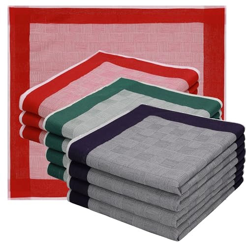 Betz Stofftaschentücher Herren 12 Stück – 100% Baumwolle – Größe 43x43 cm – Klassisches Taschentuch Set – Waschbar & langlebig - Dessin 4