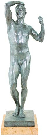 Kunst & Ambiente - Bronzefigur - Männerakt Figur - Das Eherne Zeitalter - Auguste Rodin Skulptur - signiert - L’Âge d’airain - Bildhauer