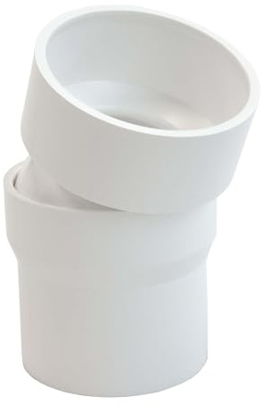 INEFA Flexibler Regenrohrbogen, 0-22 Grad DN50 / 50mm Weiß PVC | Dachrinnenzubehör aus PVC Kunststoff, einfache Steckmontage, Made in Germany