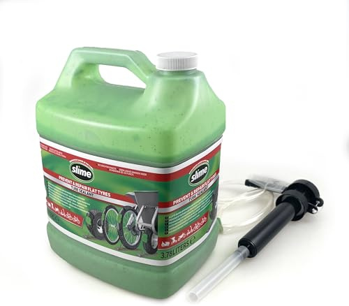 Slime 10204-5 Sigillante per Camera d'Aria Antiforatura per Bici con Pompa, Prevenire e Riparare, per Tutti i Tipi di Bicicletta, Non Tossico, Ecologico, Flacone da 3,78 Litri
