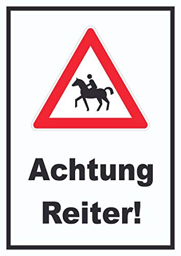 HB-Druck Achtung Reiter Schild A4 (210x297mm)