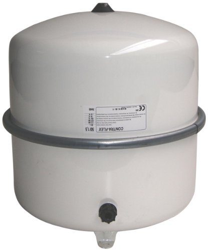 Flamco-Wemefa 26483 Vaso di espansione a pressione con membrana Contra-Flex 50, 1,5 Bar, secondo DIN 4751-2, bianco