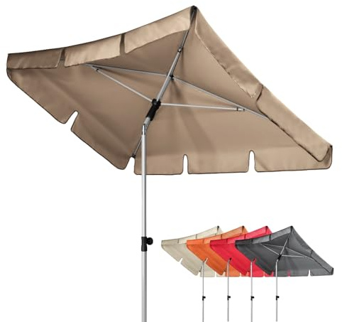 Doppler Parasol carré Active Auto Tilt 180 x 120 cm – système coulissant automatique pratique, réglable en hauteur, protection UV SPF 50+, polyester résistant aux intempéries