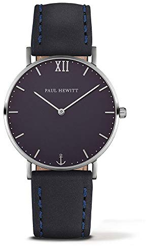 Watch Paul Hewitt Sailor Line Blue Lagoon Case 36mm Stainless Steel Leather Watchstrap Navy Blue 176mm PH-SA-S-SM-B-11S