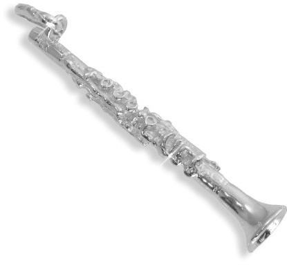 Klarinette Charm Anhänger Sterling Silber 925 (Art.205051)