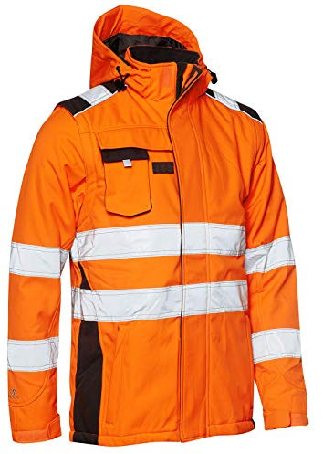 Elka Visible Xtreme EN ISO 20471 Winter Softshell Jacke, Größe S, Fluoreszierendes Orange/Grau, Small