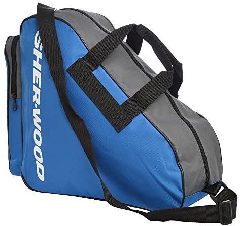Sherwood Schlittschuhtasche, Inliner-Tasche für Erwachsene und Kinder, Eishockey-Bag, ideal für Rollschuhe und Eislaufschuhe (Marine)